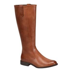 Born Women's Shaunie Leather Wide Calf Round Toe Boots Brown Size 7 1/2